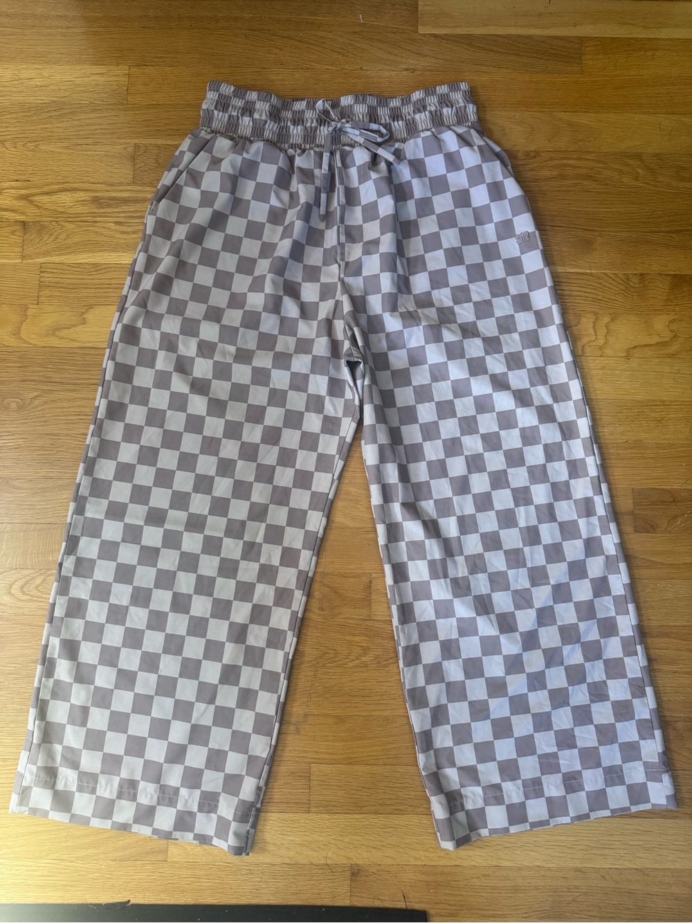 Albion Wide-Leg Checkerboard Pants